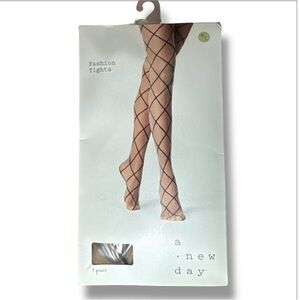 a new day Nude Sheer Tights with Black Diamond Grid